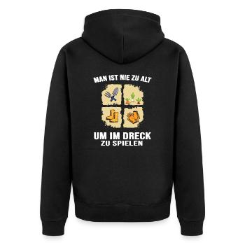 Garten Pflanzen Gärtner Gartenarbeit Gemüsebeet - Unisex Premium Bio Zip Hoodie - Schwarz - Hinten - Nico (187cm)
