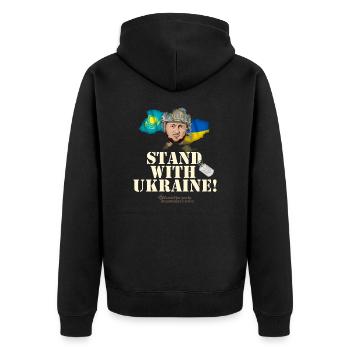 Kazakhstan Ukraine - Veste à capuche bio Premium Unisexe - noir - Dos - Nico (187cm)