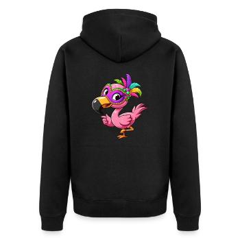 Mardi Gras Comic Flamingo - Veste à capuche bio Premium Unisexe - noir - Dos - Nico (187cm)
