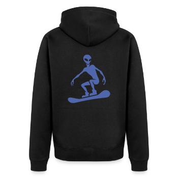 Design minimaliste : Alien snowboarder - Veste à capuche bio Premium Unisexe - noir - Dos - Nico (187cm)