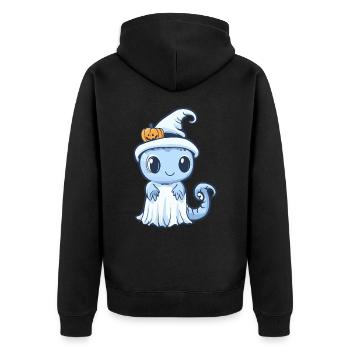 Echse Halloween Comic Geist - Unisex Premium Bio Zip Hoodie - Schwarz - Hinten - Nico (187cm)