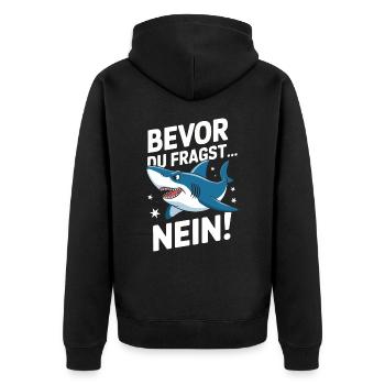 Shark Shark Sharks Shark - Unisex Premium Organic Zip Hoodie - black - Back - Nico (187cm)