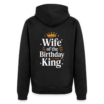 Frau Ehefrau Partnerin Familie Verheiratet - Unisex Premium Bio Zip Hoodie - Schwarz - Hinten - Nico (187cm)