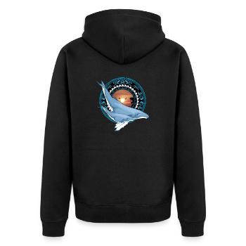 Humpback Whale Hawaiian - Unisex Premium Organic Zip Hoodie - black - Back - Nico (187cm)