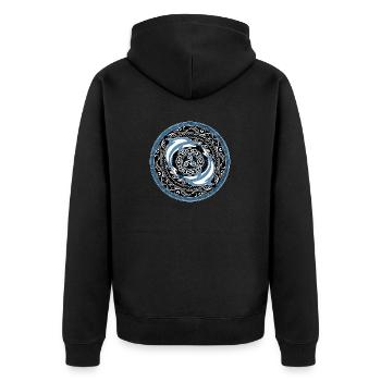 Celtic dolphins - Unisex Premium Organic Zip Hoodie - black - Back - Nico (187cm)