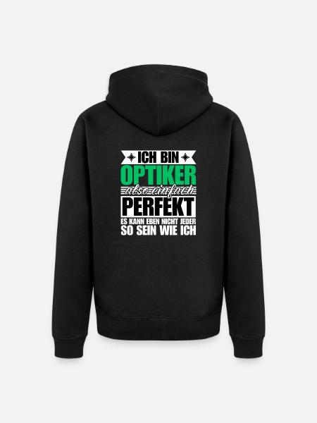 Perfekter Optiker - Unisex Premium Bio Zip Hoodie - Schwarz