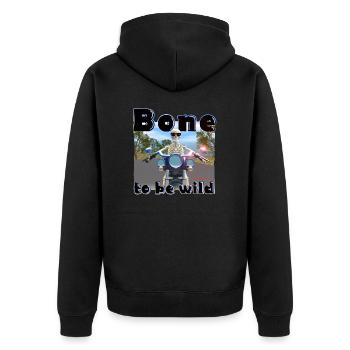 Skeleton on a motorcycle - Bone to be wild - Unisex Premium Organic Zip Hoodie - black - Back - Nico (187cm)