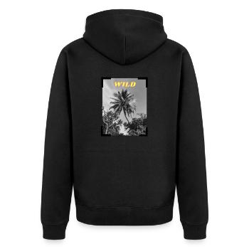Wild - Unisex Premium Bio Zip Hoodie - Schwarz - Hinten - Nico (187cm)