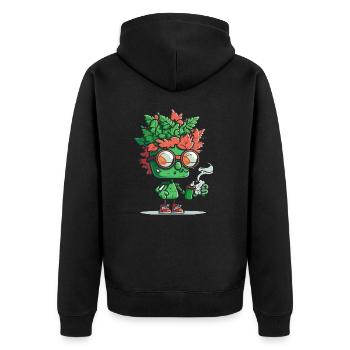 Petes Party - Unisex Premium Bio Zip Hoodie - Schwarz - Hinten - Nico (187cm)
