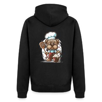Chien dans la cuisine - Veste à capuche bio Premium Unisexe - noir - Dos - Nico (187cm)