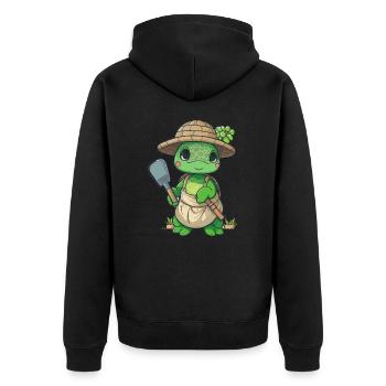 Jardin des tortues - Veste à capuche bio Premium Unisexe - noir - Dos - Nico (187cm)