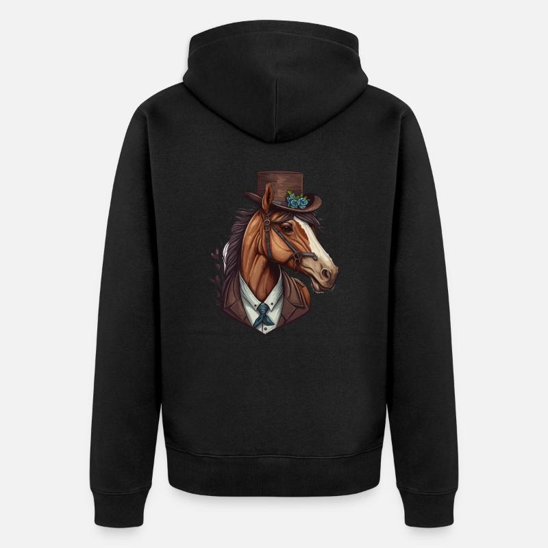 Dapper Equine - Veste à capuche bio Premium Unisexe - noir