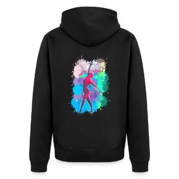 Dancer, dancing, illustration, dancer, graffiti - Unisex Premium Organic Zip Hoodie - black - Back - Nico (187cm)