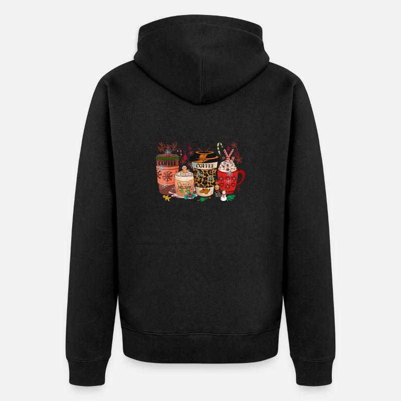 Weihnachtskaffee, Weihnachtsfeier, Weihnachtsstimmung - Unisex Premium Bio Zip Hoodie - Schwarz