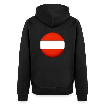 Austria Emblem - Unisex Premium Bio Zip Hoodie - Schwarz - Hinten - Nico (187cm)