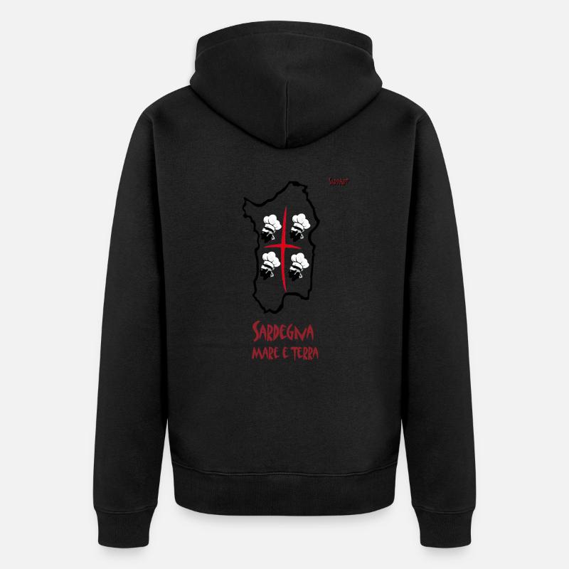 Sardaigne - Mare e Terra - Veste à capuche bio Premium Unisexe - noir