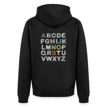 JONAS Vorname Outfit Einschulung Geburtstag Name - Unisex Premium Bio Zip Hoodie - Schwarz - Hinten - Nico (187cm)