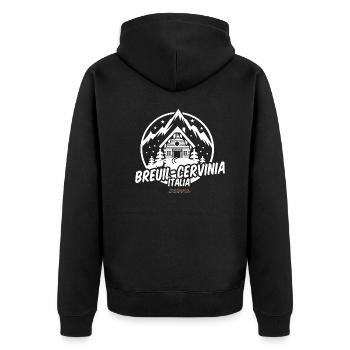 Breuil-Cervinia Italia | Ski T-Shirts - Unisex Premium Bio Zip Hoodie - Schwarz - Hinten - Nico (187cm)