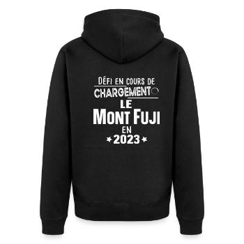 2023 Mont Fuji Japon Montagne Asie - Veste à capuche bio Premium Unisexe - noir - Dos - Nico (187cm)