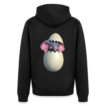 Baby elephant hatch - Unisex Premium Organic Zip Hoodie - black - Back - Nico (187cm)