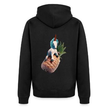 Licorne ananas - Licorne tropicale - Veste à capuche bio Premium Unisexe - noir - Dos - Nico (187cm)