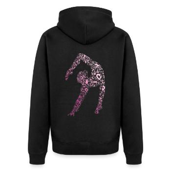Lustiges Kunstturnen - Unisex Premium Bio Zip Hoodie - Schwarz - Hinten - Nico (187cm)
