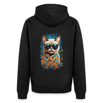 Chat siamois élégant pour les fans de chats Chats - Veste à capuche bio Premium Unisexe - noir - Dos - Nico (187cm)