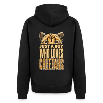 Enfants Léopard Cheetah Boy - Veste à capuche bio Premium Unisexe - noir - Dos - Nico (187cm)