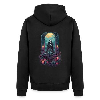 Occult Gothic Witch Magical Gloomy Halloween - Unisex Premium Organic Zip Hoodie - black - Back - Nico (187cm)