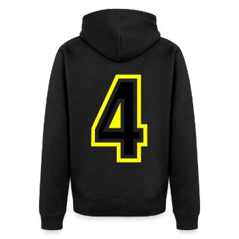 4 Nombre Collège - Veste à capuche bio Premium Unisexe - noir - Dos - Nico (187cm)