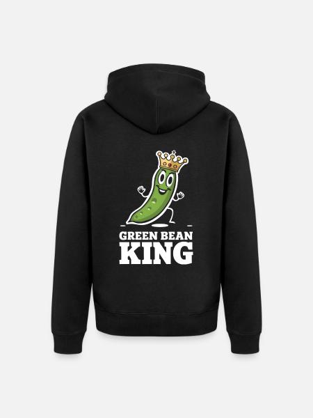 Grüne Bohnen - Unisex Premium Bio Zip Hoodie - Schwarz
