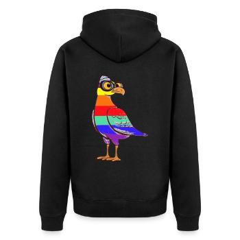 LGBT Rainbow Seagull Seagulls Maritime - Unisex Premium Organic Zip Hoodie - black - Back - Nico (187cm)