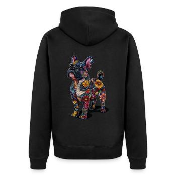 Bulldogge - Unisex Premium Bio Zip Hoodie - Schwarz - Hinten - Nico (187cm)