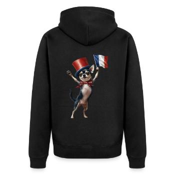 Chihuahua - Unisex Premium Bio Zip Hoodie - Schwarz - Hinten - Nico (187cm)