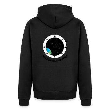 Space Earth in Spaceship - Unisex Premium Organic Zip Hoodie - black - Back - Nico (187cm)