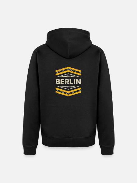 Berlin Berliner Urban City Style Schriftzug Design - Unisex Premium Bio Zip Hoodie - Schwarz