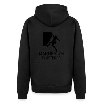 climbing - Unisex Premium Bio Zip Hoodie - Schwarz - Hinten - Nico (187cm)