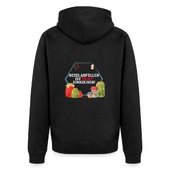 Einkochen Haltbar machen Fermentieren Einmachen - Unisex Premium Bio Zip Hoodie - Schwarz - Hinten - Nico (187cm)