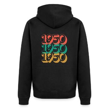 Anniversaire année 1950 / Vintage 1950 - Veste à capuche bio Premium Unisexe - noir - Dos - Nico (187cm)