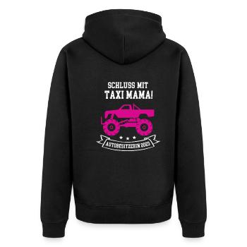 Beste Autofahrerin Autobesitzerin 2023 neues Auto - Unisex Premium Bio Zip Hoodie - Schwarz - Hinten - Nico (187cm)