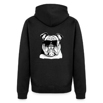 Chiens bouledogues avec lunettes de soleil motif cool - Veste à capuche bio Premium Unisexe - noir - Dos - Nico (187cm)