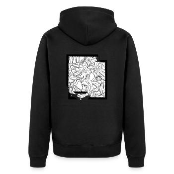 LOVERS SET 02 / THE STUFF - Unisex Premium Organic Zip Hoodie - black - Back - Nico (187cm)