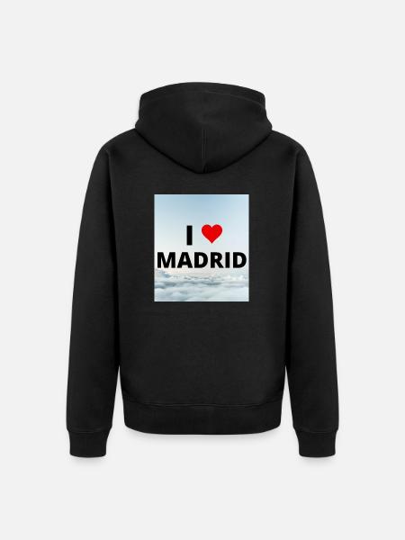 I LOVE MADRID - Unisex Premium Organic Zip Hoodie - black