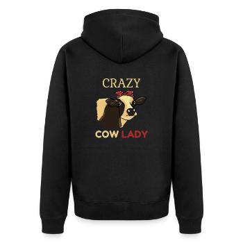 Kuh tshirt, Kuh Lady- Ferme - Veste à capuche bio Premium Unisexe - noir - Dos - Nico (187cm)