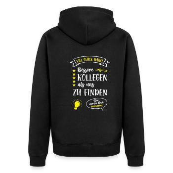 Kollege Abschied Kollegen Mitarbeiter Chef Arbeit - Unisex Premium Bio Zip Hoodie - Schwarz - Hinten - Nico (187cm)