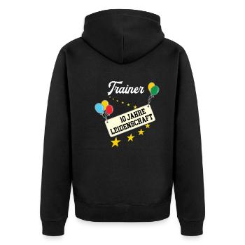 Trainer Jubiläum 10 Jahre 10. jähriges bester 10th - Unisex Premium Bio Zip Hoodie - Schwarz - Hinten - Nico (187cm)
