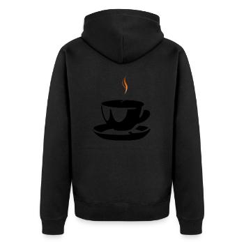 Coffee Tea Cup Japanese Cafe Caffeine New 2 - Unisex Premium Organic Zip Hoodie - black - Back - Nico (187cm)