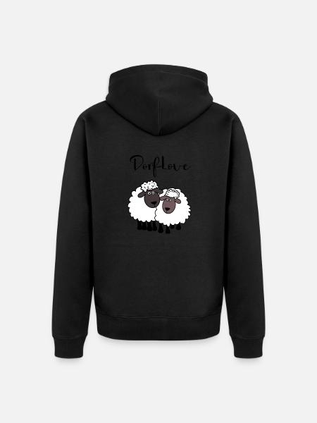Dorflove - Unisex Premium Bio Zip Hoodie - Schwarz