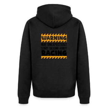 Rennstrecke Rennen Autorennen Autosport - Unisex Premium Bio Zip Hoodie - Schwarz - Hinten - Nico (187cm)