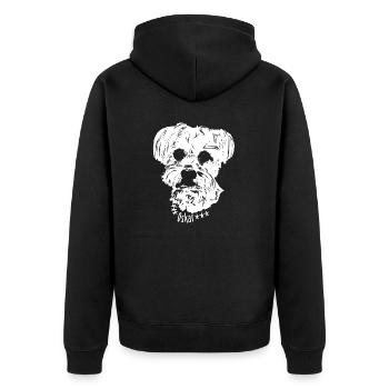 Oskar ws - Unisex Premium Bio Zip Hoodie - Schwarz - Hinten - Nico (187cm)